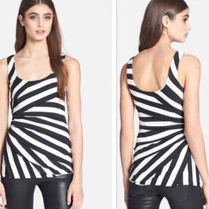 Bailey 44 Black and White Striped Tank top women’s size xs